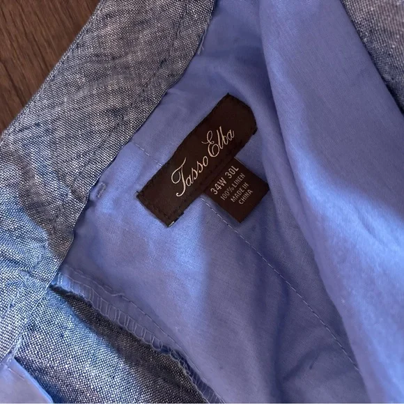 Tasso Elba men’s linen pants size waist 34 x30 - Picture 4 of 5